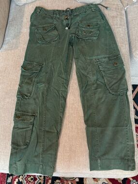 Free People Olive Slouchy Cargo Pants